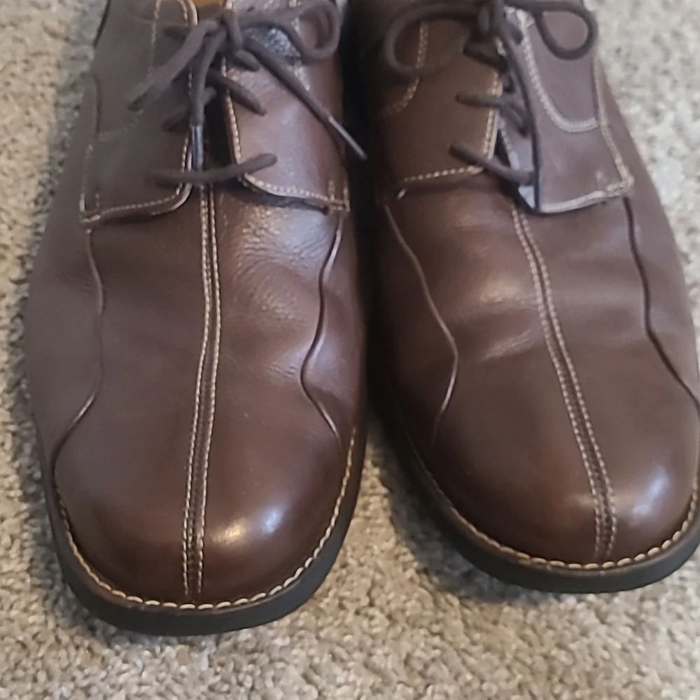 GUC Johnston & Murphy Sheepskin Oxford Brown Dress Shoes Men's Sz 10.5M